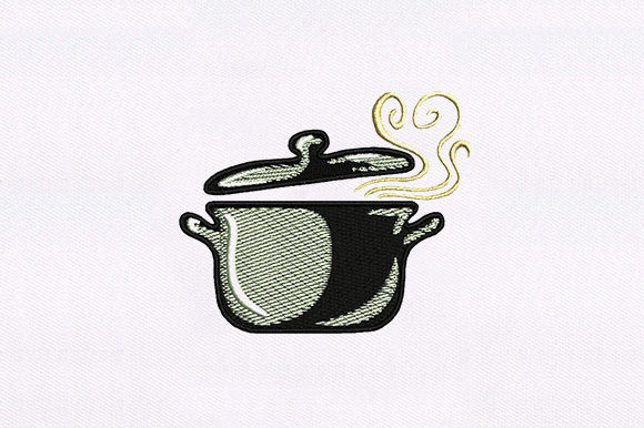Cookware Embroidery Design for Boutique Apparel
