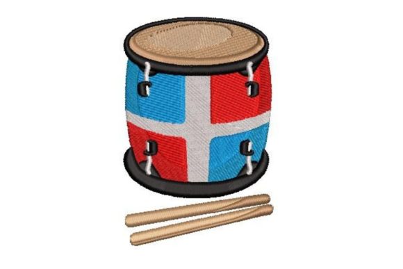 Dominican Tamboras: A Cultural Music Embroidery Design
