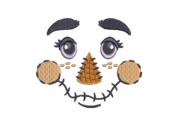 Scarecrow Face Embroidery Design for Boutique Apparel